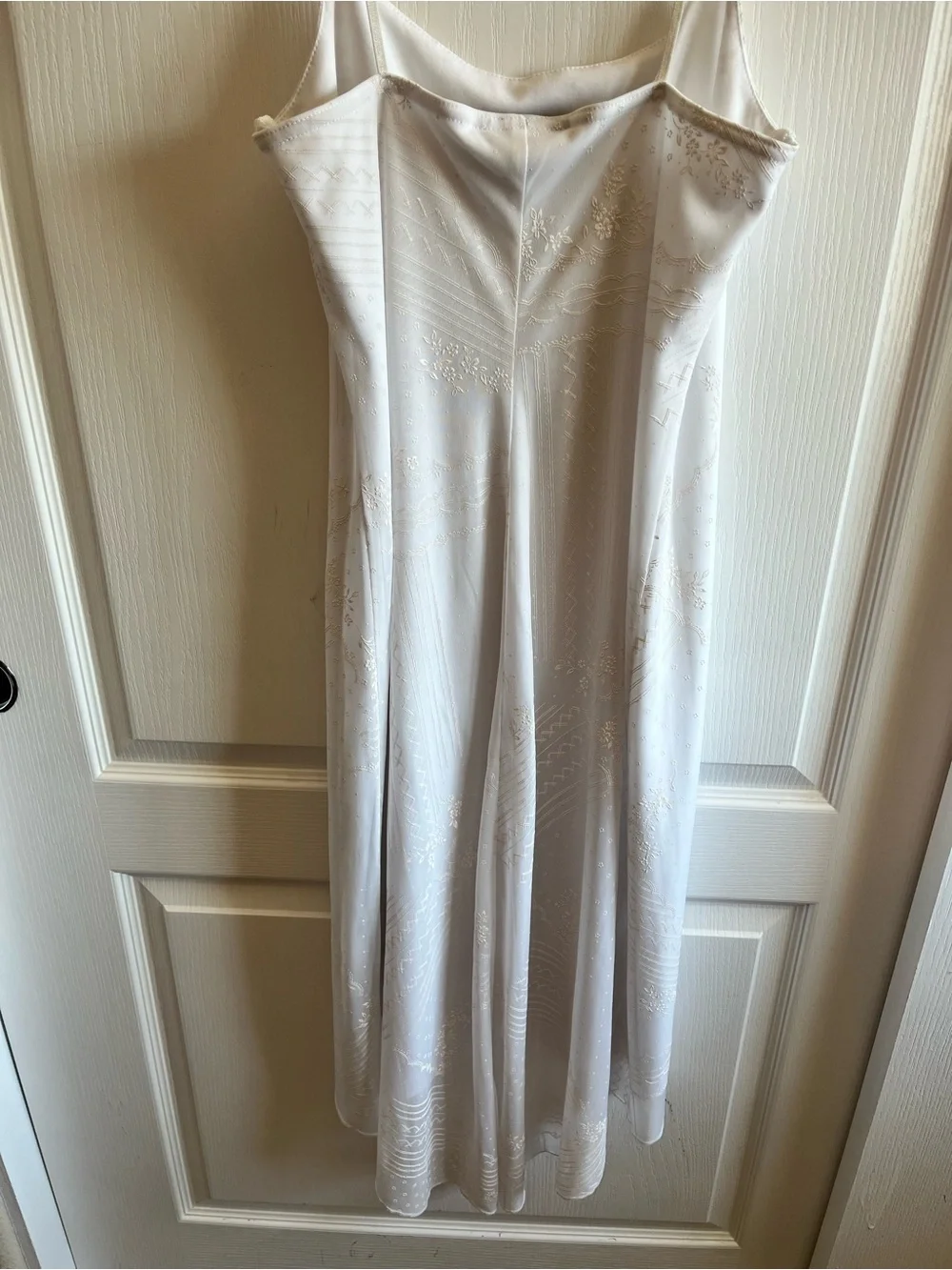 VTG City Triangles White Embroidered Slip Dress High Low Midi Y2K 90s Large - Picture 9 of 12
